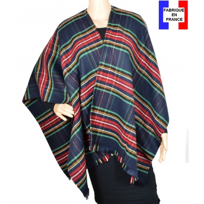 Poncho fin Entracte bleu made in France