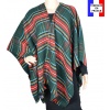 Poncho fin Entracte vert made in France