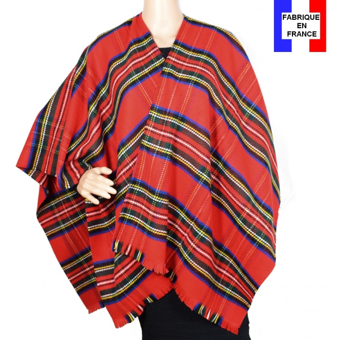 Poncho fin Entracte rouge made in France