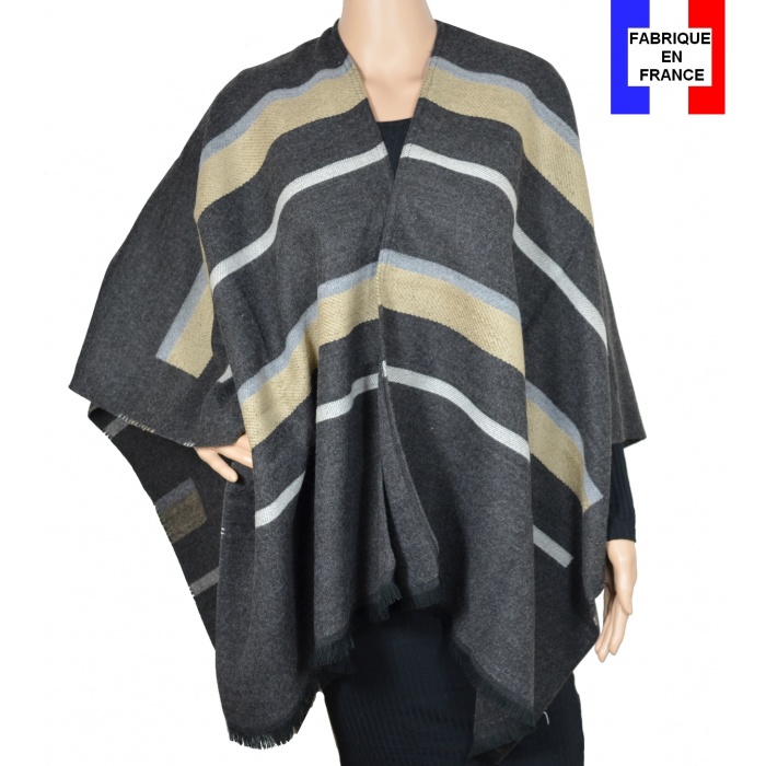 Poncho Animus gris made in France