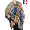 Poncho laine Enora bleu made in France