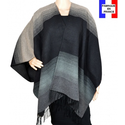 Poncho Alinéa gris made in France