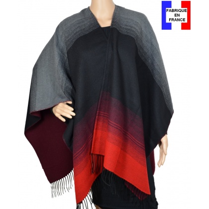 Poncho Alinéa rouge made in France