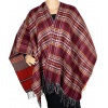 Poncho réversible Papyrus rouge made in France