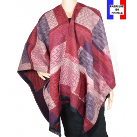 Poncho Agnella rouge made in France