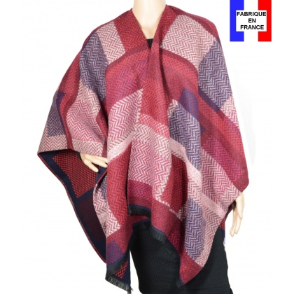 Poncho Agnella rouge made in France