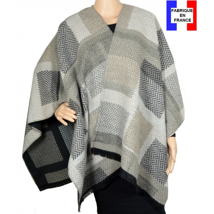 Poncho Agnella beige made in France