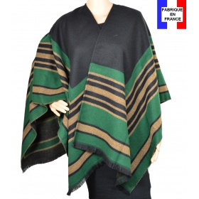 Poncho Arcade vert en noir made in France