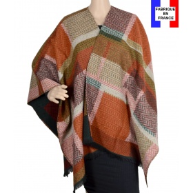 Poncho Agnella orange made in France