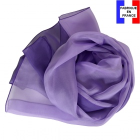 Foulard soie bicolore mauve-violet