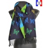 Echarpe cashcryl Papillon - bleue et verte