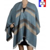 Poncho Amaretto bleu-beige made in France