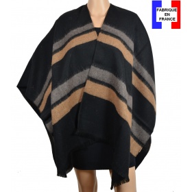 Poncho Amaretto noir-beige made in France