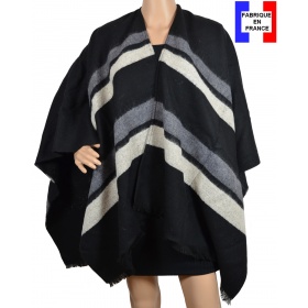 Poncho noir-blanc made in France