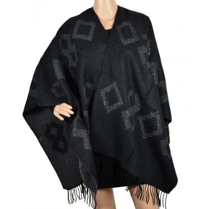 Poncho sequins noir made in France