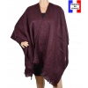 Poncho mohair lie de vin fabriqué en France