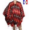 Poncho ecossais rouge made in France