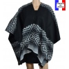 Poncho Assaki noir-gris made in France