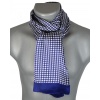 Foulard en soie homme pied poule bleu