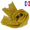 Foulard en soie Fleuri jaune fabriqué en France