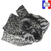 Foulard en soie Fauve noir fabriqué en France