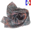 Foulard en soie Paisley bleu fabriqué en France