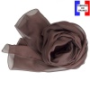 Foulard mousseline soie marron