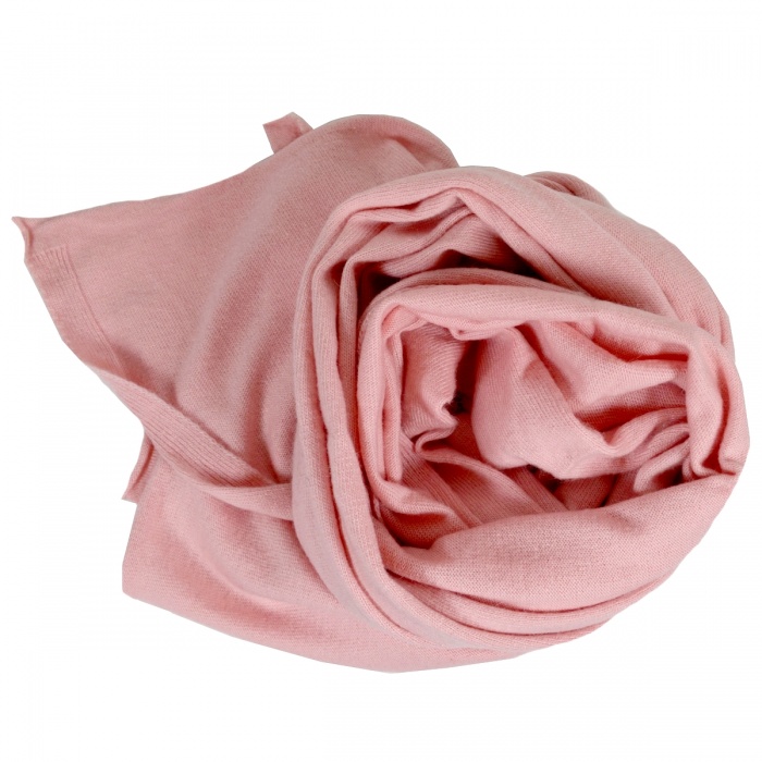 Grande écharpe viscose et cachemire rose clair