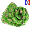 Foulard en soie Losange vert pomme fabriqué en France