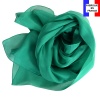 Foulard mousseline soie émeraude fabriqué en France