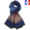 Echarpe acryl. Alexandrin bleue et marron made in France