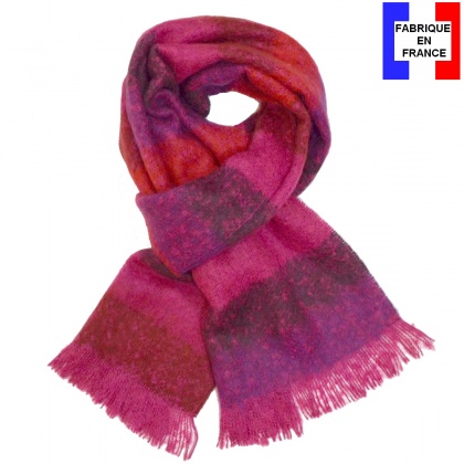 Echarpe mohair Marina rose made in France