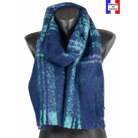 Echarpe mohair Maestro bleue made in France