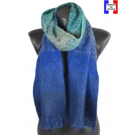 Echarpe mohair Magent bleue made in France