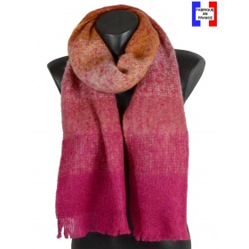 Echarpe mohair Magent rose made in France