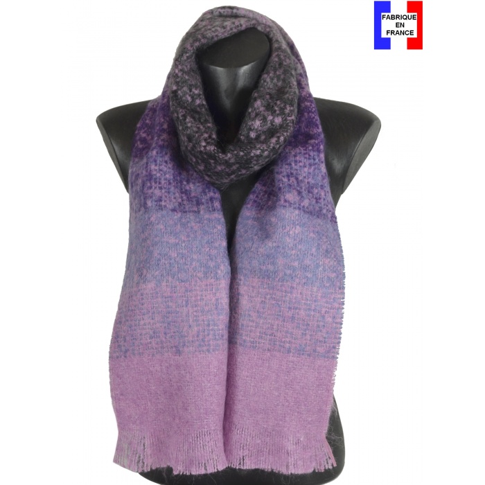 Echarpe mohair Magent violet made in France