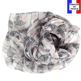 Foulard en soie Lotus fabriqué en France