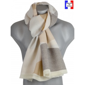 Echarpe homme mérinos Verso beige