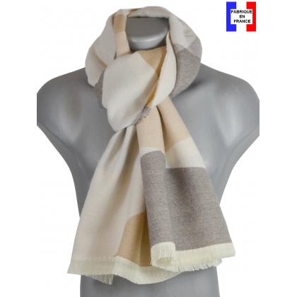 Echarpe homme mérinos Verso beige