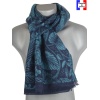 Echarpe homme merinos Vanille bleue