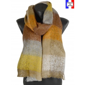 Echarpe mohair Muesly jaune made in France