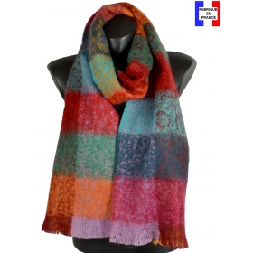 Echarpe mohair Muesly rouge made in France