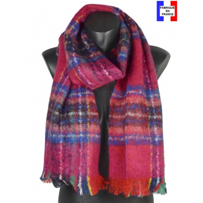 Echarpe mohair Macaron rose made in France