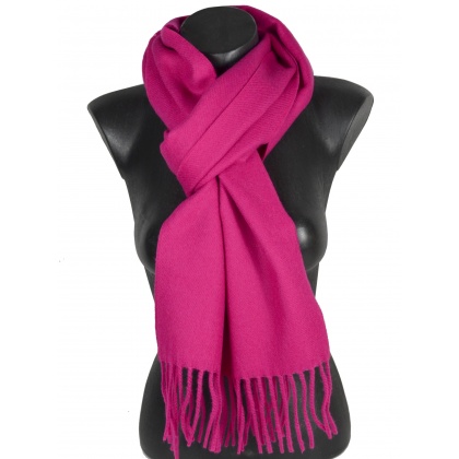 Echarpe mérinos unie rose