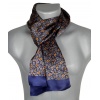 Foulard en soie homme paisley bleu orange