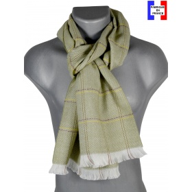 Echarpe tartan camel Hugo made in France