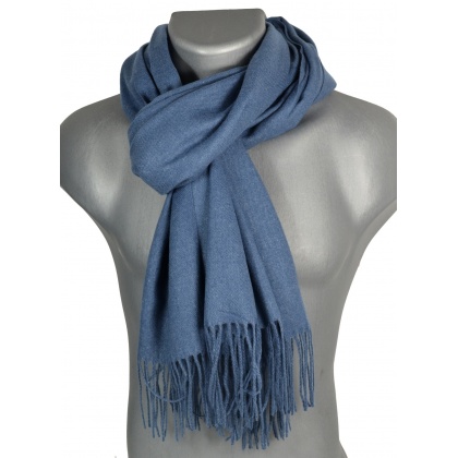 Echarpe très douce cachemire-laine blue-jean