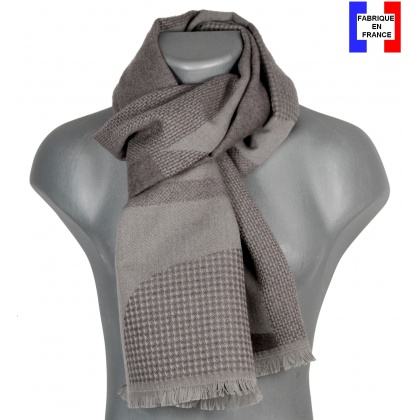 Echarpe homme merinos Venus taupe