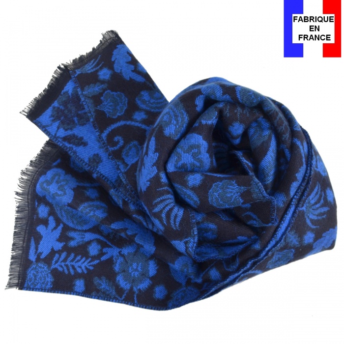 Echarpe mérinos Vaina bleue