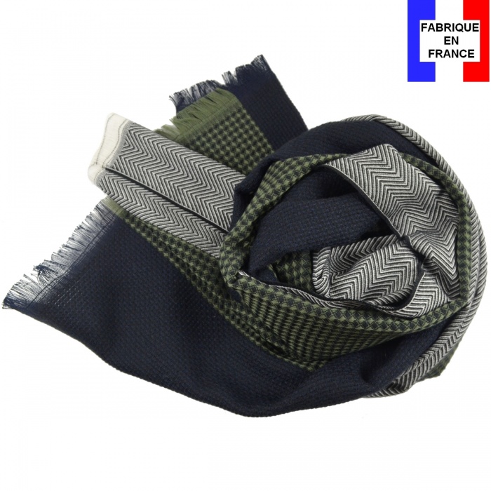 Echarpe homme merinos Vertige noire